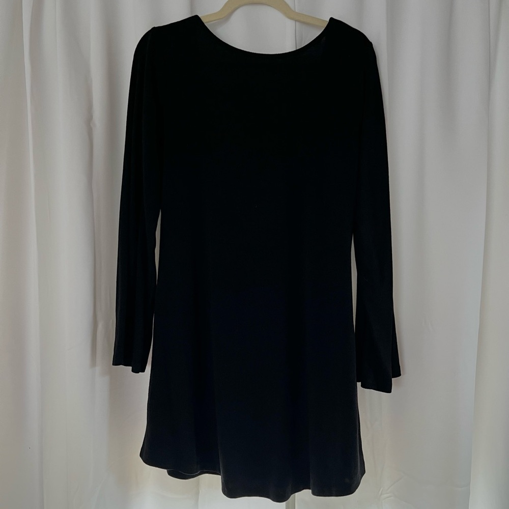 Backless Black Long Sleeve Mini Dress